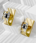 Crystal Glass Door Knobs With Lock Satin Brass Finish For Bedroom And Bathroom Privacy Knob Easy To Install Modern Interior Door Hardware Adds Lux Look And Reliable Security, displayed on a modern white background.