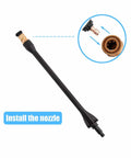 All In One Pressure Washer Gun Kit With Universal M22 Connectors 14MM And 15MM, nozzle installation guide, showing components.