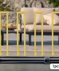 Heavy Duty N Shaped Wall Safety Grab Bar For Stairs And Porch Side Mount Iron Handle Indoor Outdoor Support in yellow color.