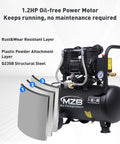6.4 Gallon Ultra Quiet Air Compressor With Steel Tank And Wheels Oil Free 70 Decibels 110V For Spray Painting Auto Repair And Woodworking Projects Perfect For Spray Guns And Finishing Jobs In Home Garages And Shops with rust-resistant layers
