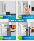 Installation steps for Door Reinforcement Lock Two Pack Heavy Duty Front Door Security That Withstands Up To Eight Hundred Pounds Of Force Kid Proof Safe Lock For Toddlers Quick Install For Everyday Home Protection
