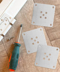 Heavy Duty Sofa Leg Mounting Brackets 10 Pack Furniture Hardware Plates 12 Millimeter Thick with screwdriver and screws