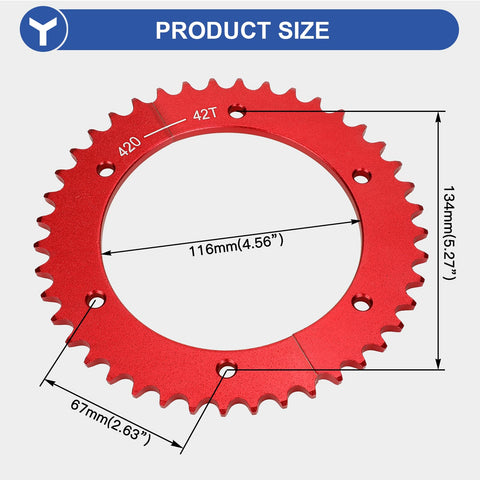 Go Kart Split Sprocket 42 Tooth For 420 Chain Rear Sprocket Aluminum Mini Bike Gear Upgrade For Predator 301cc 420cc 212cc 196cc 79cc 97cc 100cc Engines Easy Install No Axle Removal