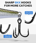 Suspending Jerkbait Minnow Lure With Sound, Flash, Glow Brighter, And Rattle Louder For Bass Walleye Pike And Catfish Neutral Buoyancy Cast Farther Irresistible Action Precision Engineered with black treble hooks