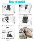 Steps to install Heavy Duty Square Wrought Iron Railing Spindles With 90 Degree Curved Base for deck and porch safety.