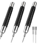 Three Piece Watch Link Remover Tool Kit With 0.7mm, 0.8mm And 0.9mm Precision Punches For Band Links, Strap Adjuster, Bracelet Removal