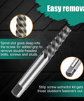 Left Handed Drill Bit And Screw Extractor Kit With Cobalt Steel, Ten Piece Pro Grade Set Including Five Left Hand Bits for removal