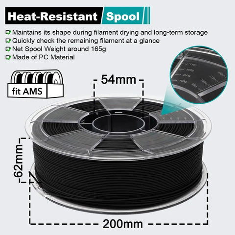 Premium Carbon Fiber Nylon 3D Printer Filament Pa6 Cf 1.75Mm 1Kg Roll Brings Ridiculous Strength And Heavy Duty Rigidity For Smooth Extrusion And Knockout Tough Builds On Pc Spools