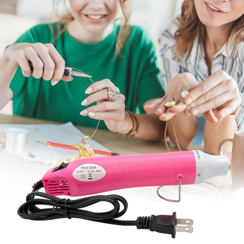 Mini Hot Air Gun Handy For DIY Crafts Portable Heat Gun Tool in use for craft projects by two women.