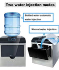 Top Tier Self Cleaning Countertop Ice Maker Portable Electric Machine with water injection options for easy setup.
