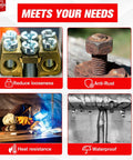 High Strength Red Thread Locker for Nuts and Bolts Permanent Bonding That Prevents Loosening From Vibration Ideal For Automotive Machinery And DIY Fasteners Two 50ml Bottles Of Red Anaerobic Glue features.