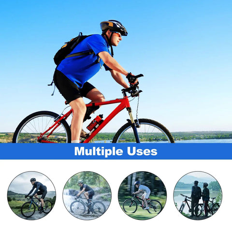 Cyclist on mountain bike using Heavy Duty Hollow Link Bike Chain For Road BMX Mountain Bikes 21 24 27 Speed Compatibility 116 Links