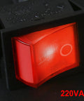 Rocker Switch On Off DPST 4 Terminals With Red Indicator Light 16A 250VAC Weatherproof Cover For Heavy Duty Power Control