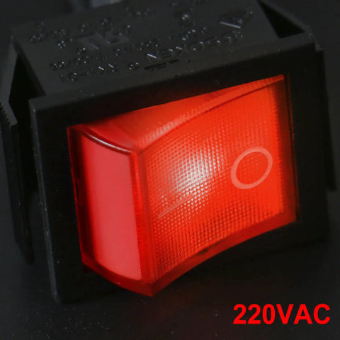 Rocker Switch On Off DPST 4 Terminals With Red Indicator Light 16A 250VAC Weatherproof Cover For Heavy Duty Power Control