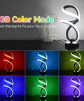 Modern Dimmable Spiral RGB Touch Desk Lamp For Bedroom And Nightstand Black Frosted Finish LED Bedside Light With White LED Strip