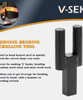 Turning bending scrolling tool from 1 Inch Blacksmith Hardy Hole Tool Set 5 Piece Forge Kit With Hot Cut Creasing Stake.