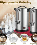 100 Cup Coffee Urn For Large Events And Catering, Industrial Coffee Dispenser With 1300W Quick Brew, Dual Wall Stainless Steel Hot Water