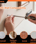 Wall Anchor Kit With 100 Ribbed PE Anchors And 100 304 Stainless Steel Screws For Hollow Brick Porous Concrete And Aerated Block Mounting Built Tough Heavy Duty DIY Home Improvement Kit 6x30mm Yellow Plastic Expansion Anchors being used in drywall installation