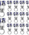 Heavy Duty Curtain Track Gliders 30 Pack with All Metal Bearings, Smooth Sliding Pulleys for Window and Ceiling Rails