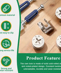 Durable 170Pcs Cam Locks Kit For Furniture 3 In 1 Eccentric Hardware Includes Cam Nuts Cam Screws Plastic Expansion Nuts For Drawers Cabinets And Dressers Made From Solid Cold Rolled Steel Nickel Plated For Built To Last Heavy Duty Use showing components on wood surface