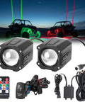 Whipless Led Whip Lights Kit With Rocker Switch Dual Control And Adjustable Mounts for UTVs, ATV SXS Polaris RZR 2 pack shown