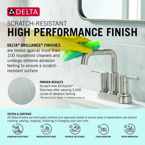 Roman Tub Faucet Trim Kit With 2 Handle Operation In Stainless Finish, highlighted for scratch-resistant high performance.