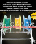 Pro Grade Heavy Duty Wire Spool Rack Cart with Cable Dispenser displaying colorful wire spools on sturdy steel frame.