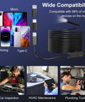 Endoscope Camera With Light 1920P HD Borescope compatible with Micro, Lightning, and Type-C devices for inspections