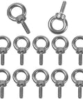 12 Pack M3 Stainless Steel Eye Bolts For Lifting, Heavy Duty Ring Shaped Eye Bolts, 7mm Inner Diameter, 13mm Outer Diameter, M3x9mm Thread
