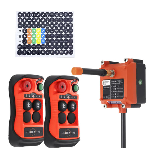 Heavy Duty Beefed Up Two Button Industrial Wireless Crane Remote Control Kit With 100 Meter Range Includes Two Transmitters