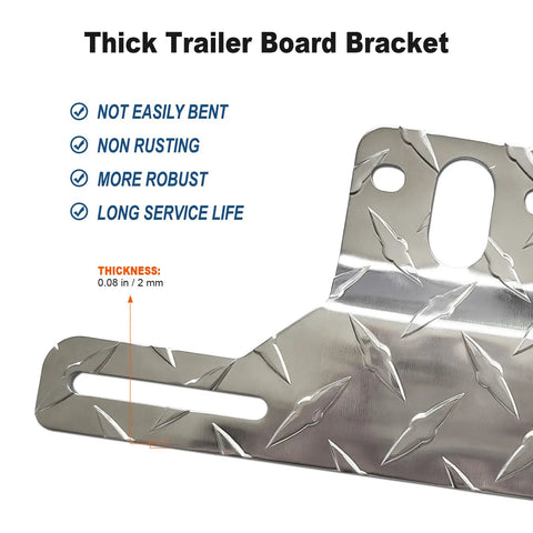 Heavy Duty Trailer License Plate Bracket Frame Aluminum Mount For Trucks, with durable design and non-rusting features