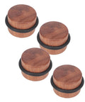 Solid Wood Cylindrical Door Stopper With Rubber Ring Heavy Duty Floor Protector For Home Office Non Slip Base Easy Install Works On Carpet Wood Tile Stone Concrete Gap Shield, showing four stoppers with non slip bases.