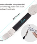 Rotor Truing Fork 2 In 1 Bike Rotor Tool And Hydraulic Piston Press for bicycle disc brakes with ruler showing 10.3 inches