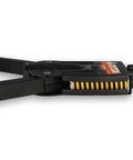 Close-up of adjustable resistance chest exerciser and upper body trainer for home workouts power twister style with metal frame and springs.