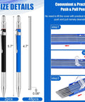 Pro Grade Welding Pencil Set With 2 Welder Pencils And 48 Round Refills 2.0 Millimeter Tips Four Boxes Of Refills size details