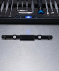 Solid Build Luggage Handle Push Button Replacement For Universal Suitcase Repair on a metal surface with tools in the background.