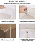 Step-by-step guide for Plug In Pendant Light With 15 Foot Hanging Cord And Toggle Switch Natural Linen Drum Shade E26 Bulb Socket.