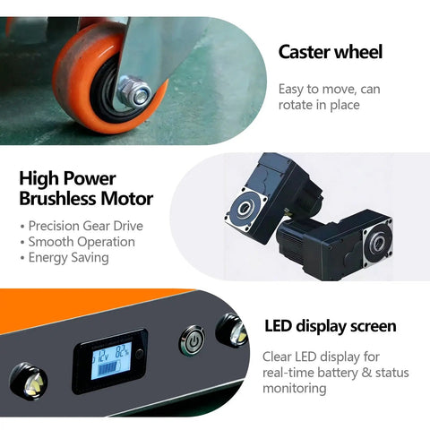 Caster wheel and high power brushless motor of Heavy Duty 50 Ton Electric Machinery Mover Skate With Remote Control Moves Massive Loads Smoothly