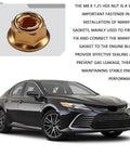 10 Pack M8 Exhaust Manifold Nuts Copper Plated Self Locking Flange Kit Replacement for OEM A1201420072 with car in background
