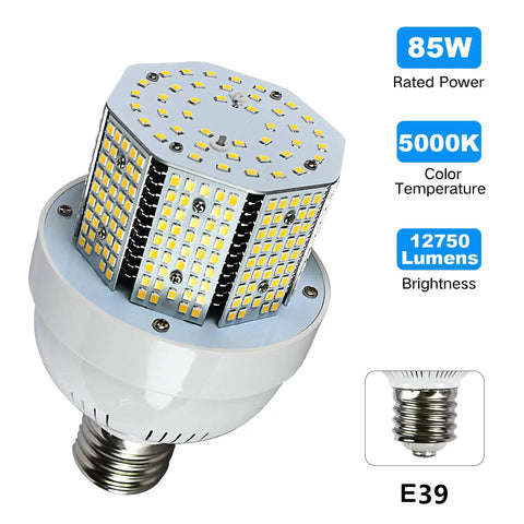 Ultra Bright 85W 480V LED Corn Light Bulb, 12750LM, 5000K Daylight for Garage with E39 base