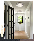 Two Light Vintage Flush Mount Ceiling Light With Frosted Glass Shade In Oil Rubbed Bronze For Hallway Kitchen Bathroom And Bedroom A 12 Inch Ceiling Fixture That Delivers Classic Warm Ambience And Clean Modern Look in hallway