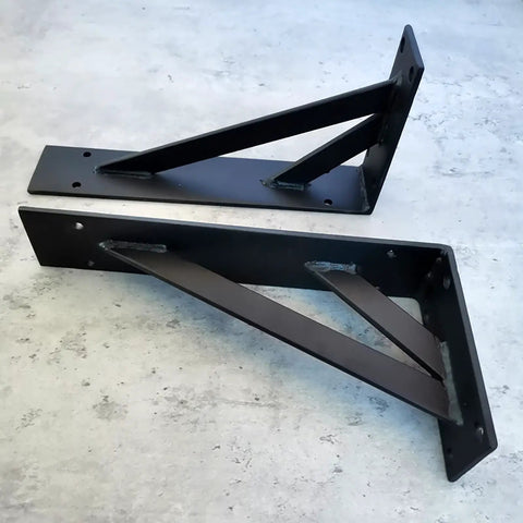 Killer Heavy Duty Shelf Brackets 80 Inch White Wall Mounted Triangle Supports 800 Kilogram Load 5mm Thick Steel Pack Of Two stacked
