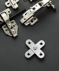 Close-up of Six Pack Stainless Steel Pivot Hinges No Fuss For Hidden Cabinet Doors And Windows Silver Finish