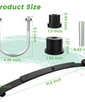 Heavy Duty Tapered Rear Leaf Springs Kit 2 Leaf for EZGO RXV 2008 2013 With Bushings U Bolts Nuts Sleeves OEM 603498 604494
