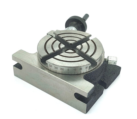 Compact 80mm Rotary Table With 3 Inch Regular Size, ER20 Collet Adapter, M6 Clamp Kit, 360 Degree Dial, 1:36 Worm Gear, Lightweight Cast Iron