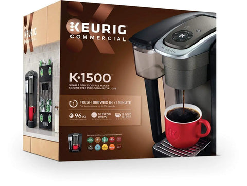 Commercial Coffee Maker For Small Biz Offices Up To 15 Employees With 4 Brew Sizes on packaging, black design