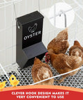 Heavy Duty Metal Chicken Feeder 2 Pack With Tight Lid Automatic Gravity Trough for oyster shell, wall mounted with chickens.