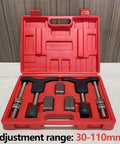 The Ultimate Thread Corrector Repair Tool Kit For Half Shaft Sleeve Fixing Stripped Axle Bolts And Rusted Drives With Quick Adjust Feature For 30 To 110mm Range And Fast Heavy Duty Automotive Jobs, red case open