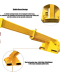 Heavy Duty Workhorse Forklift Jib Boom Crane With 11000 Lbs Capacity And Adjustable 94.5 Inch Telescopic Arm built like a tank base design with chain for stability.