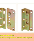 Heavy Duty Bed Rail Brackets Kit For Wood Frames, Rust Proof Steel Fittings And Plates, two galvanized steel brackets for secure bed assembly.